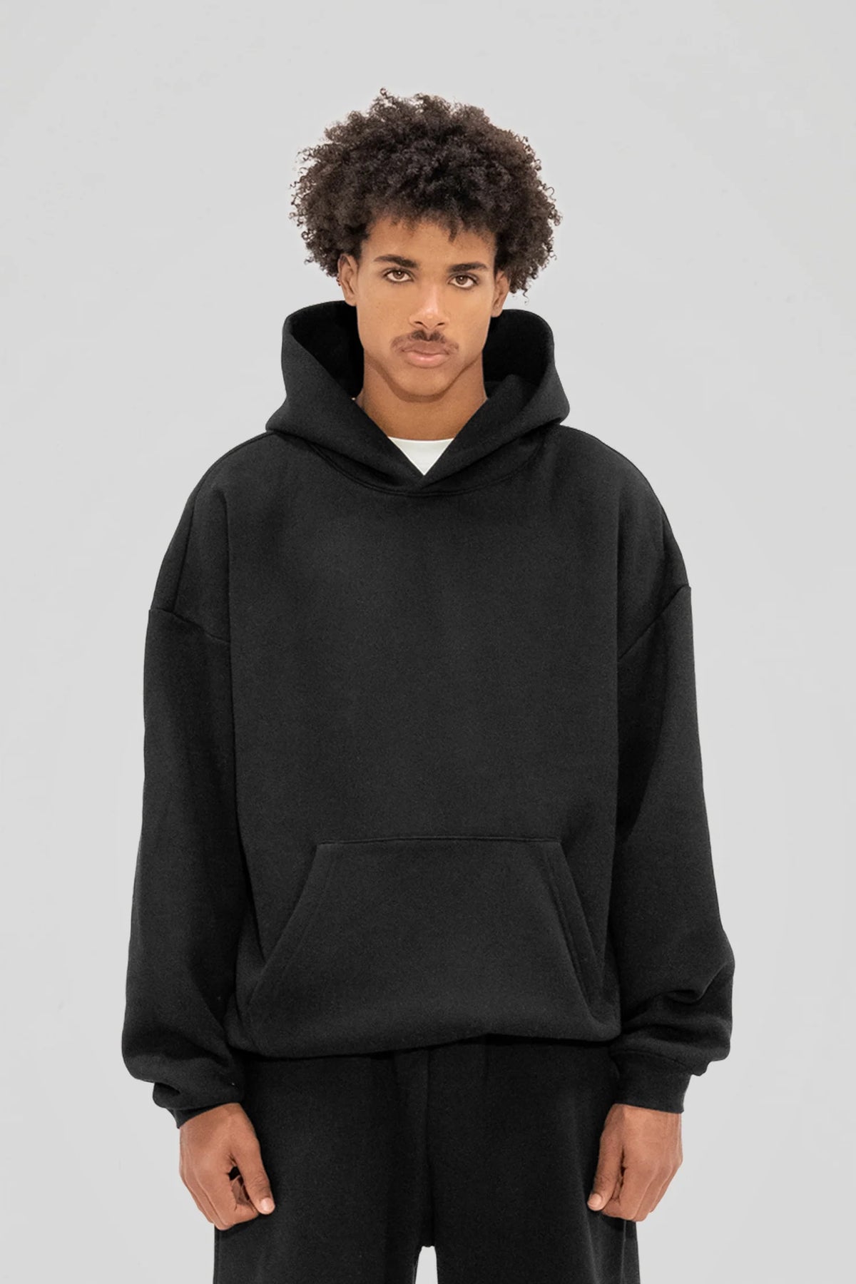 RAVENHOLT Men's Black 350 GSM Fleece Hoodie