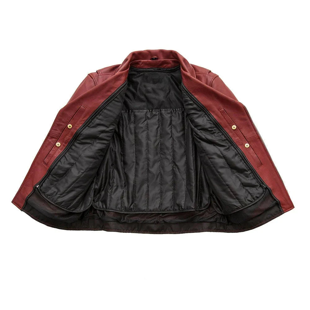 RAVENHOLT Men's Black Leather Motorcycle Jacket