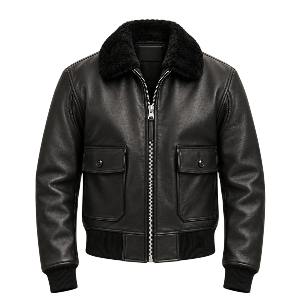 RAVENHOLT Men's Big and Tall Leather Bomber Jacket