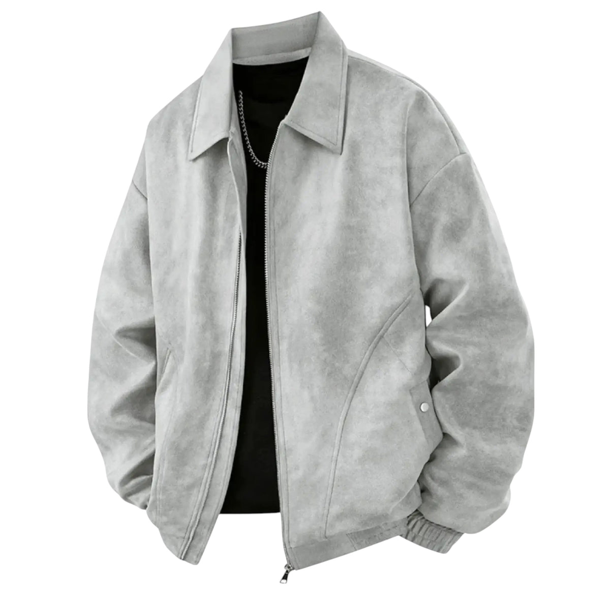 RAVENHOLT Men's American Retro Loose Fit PU Leather Lapel Jacket