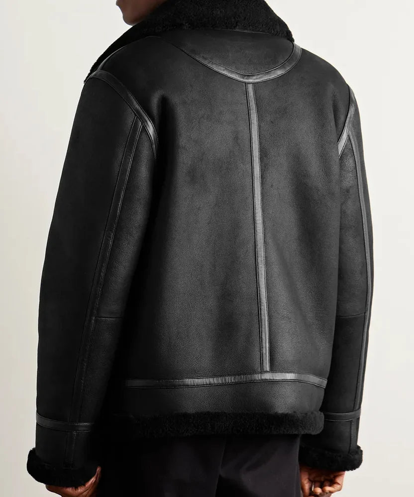 RAVENHOLT Men's Shearling Aviator Jacket