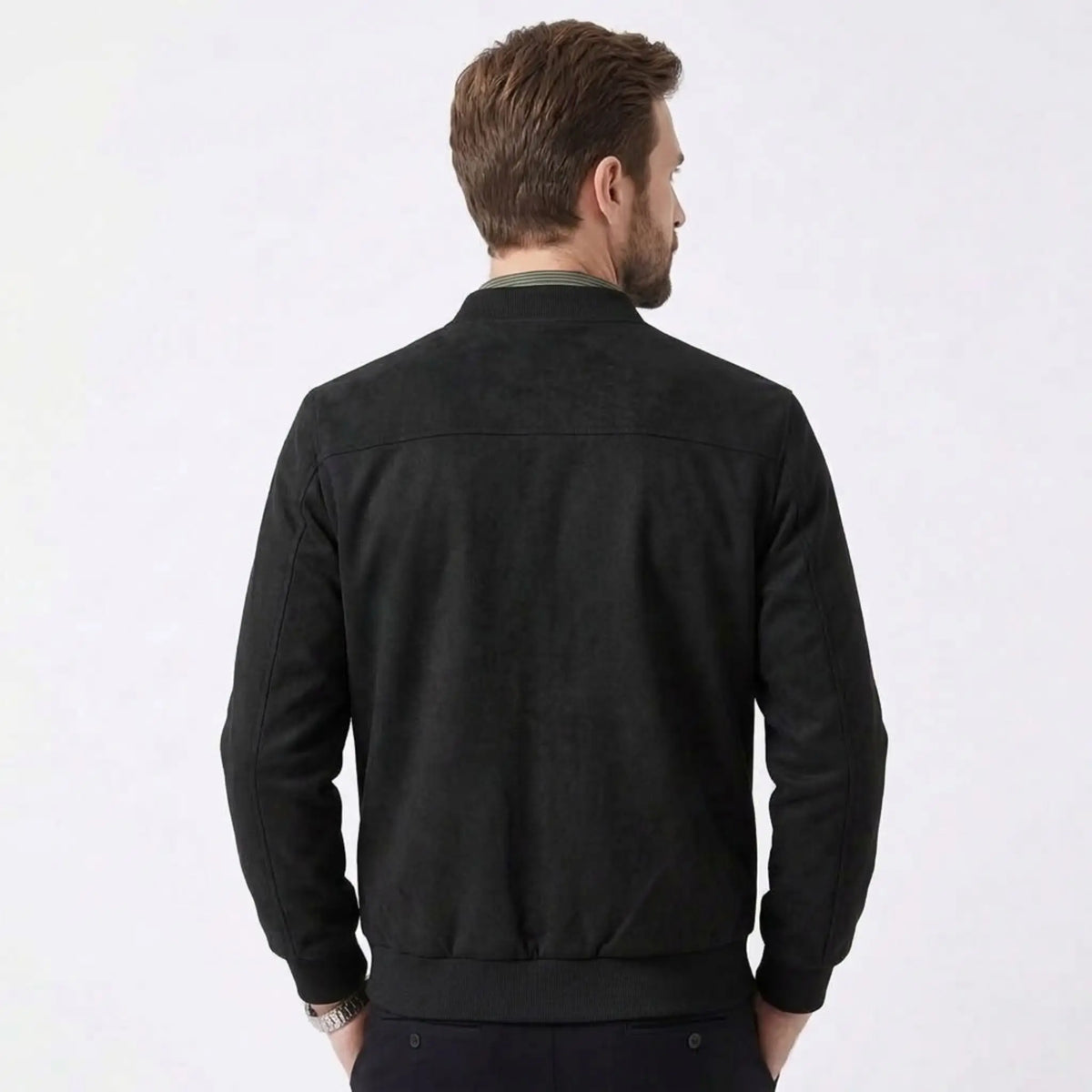 RAVENHOLT Men's Suede-Lined Thermal Zip-Up Sports Jacket with Stand Collar