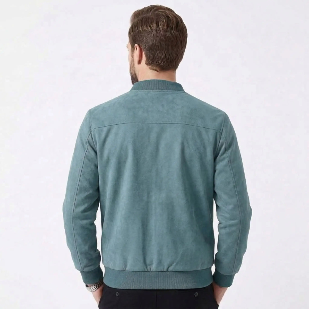 RAVENHOLT Men's Suede-Lined Thermal Zip-Up Stand Collar Sports Jacket